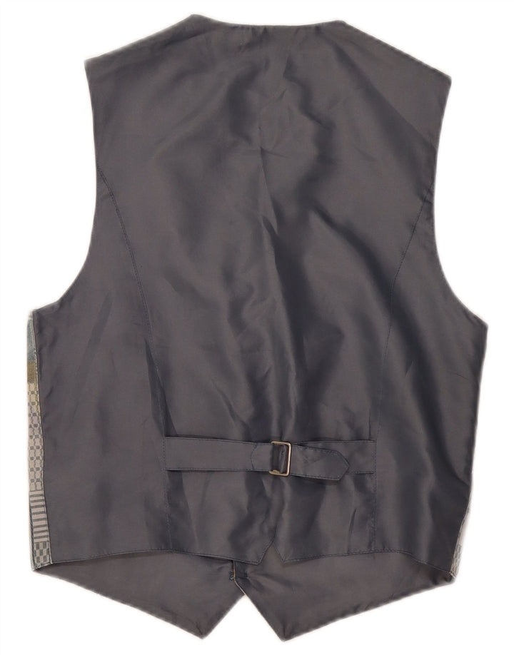 Gilet vintage da uomo piccolo grigio geometrico
