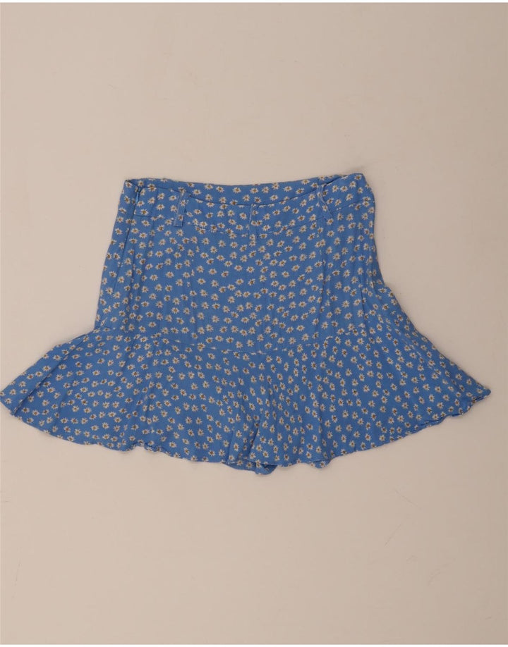 Minigonna Zara da donna media W28 in viscosa floreale blu