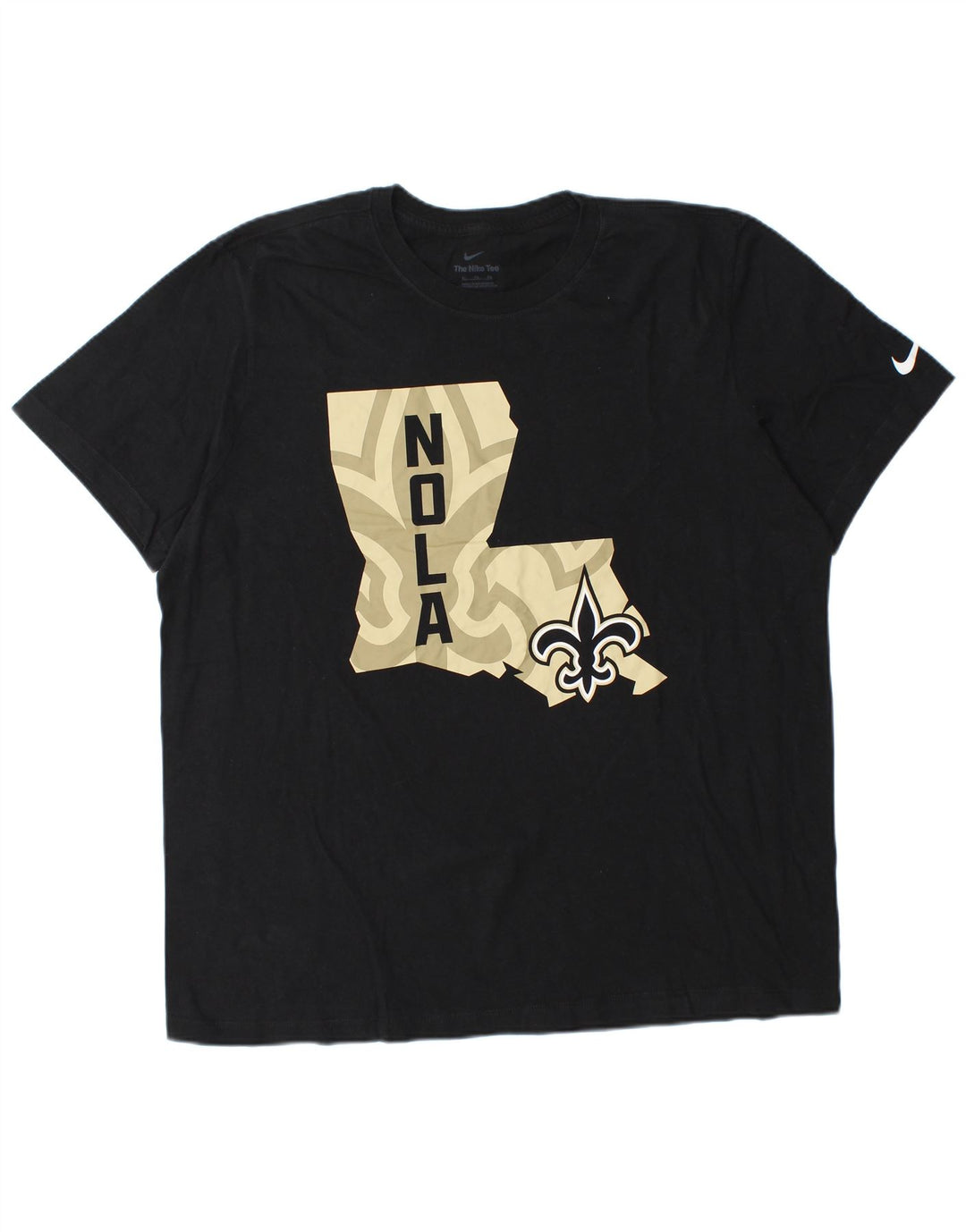 T-shirt grafica da uomo NIKE New Orleans Saints Top XL in cotone nero