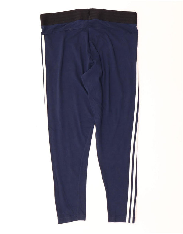 Leggings Adidas Donna UK 20/22 XL Blu Navy Cotone