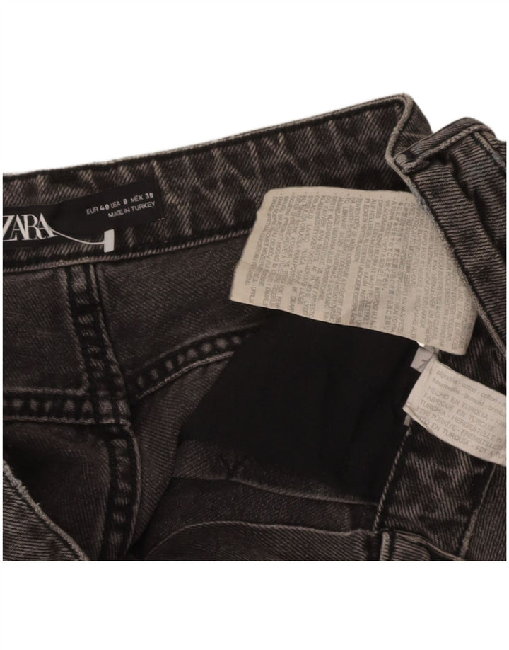 Jeans corti a vita alta a palloncino da donna Zara EU 40 medio W30 L26 grigio