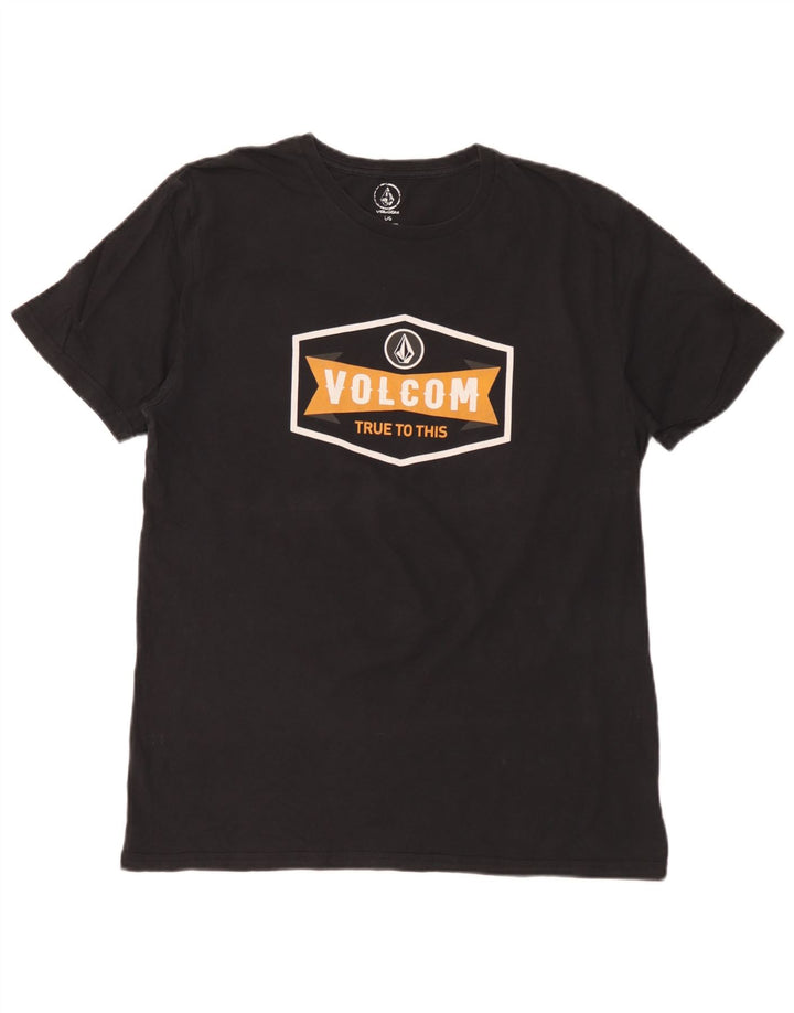 T-shirt grafica da uomo Volcom Top grande in cotone nero