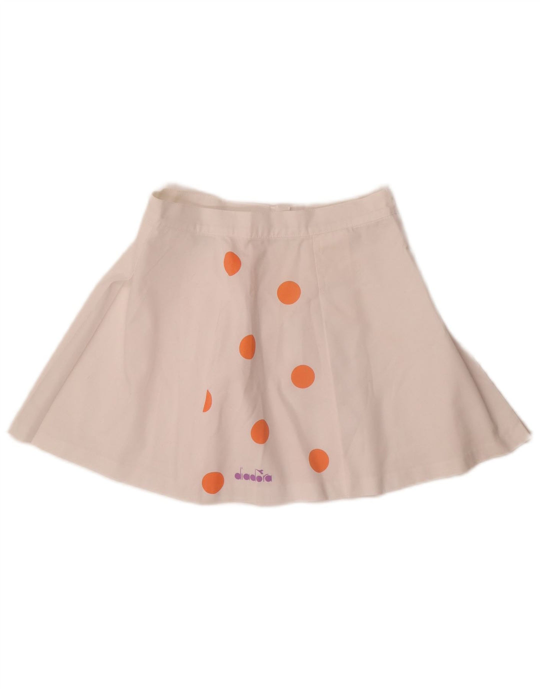 Minigonna da donna Diadora UK 12 media W26 poliestere a pois bianco