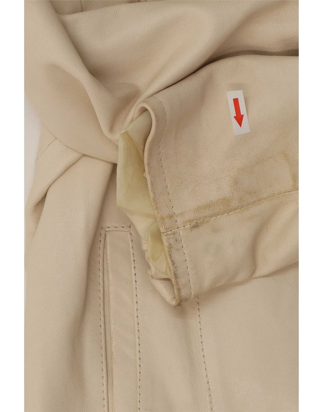 Giacca in pelle vintage da donna UK 14 beige medio