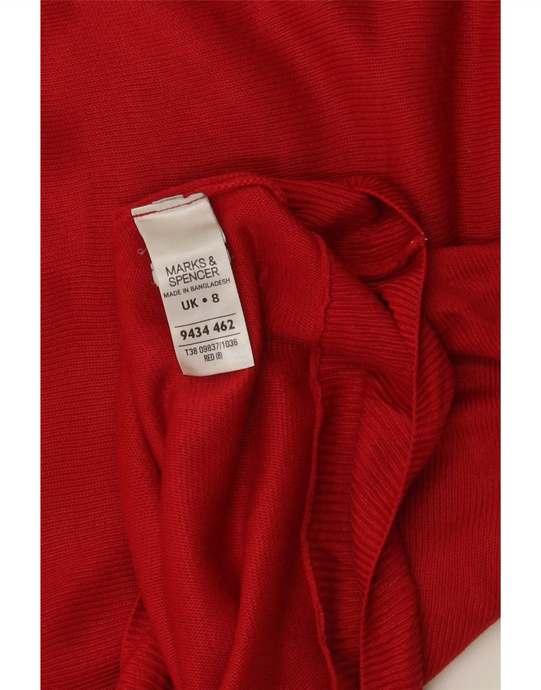 Maglione maglione oversize con scollo a barca da donna Marks & Spencer UK 8 piccolo rosso