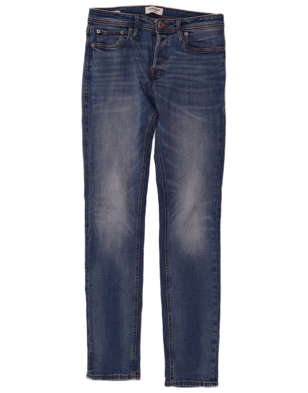 Jack & Jones Uomo Tim Slim Jeans W30 L34 Cotone Blu