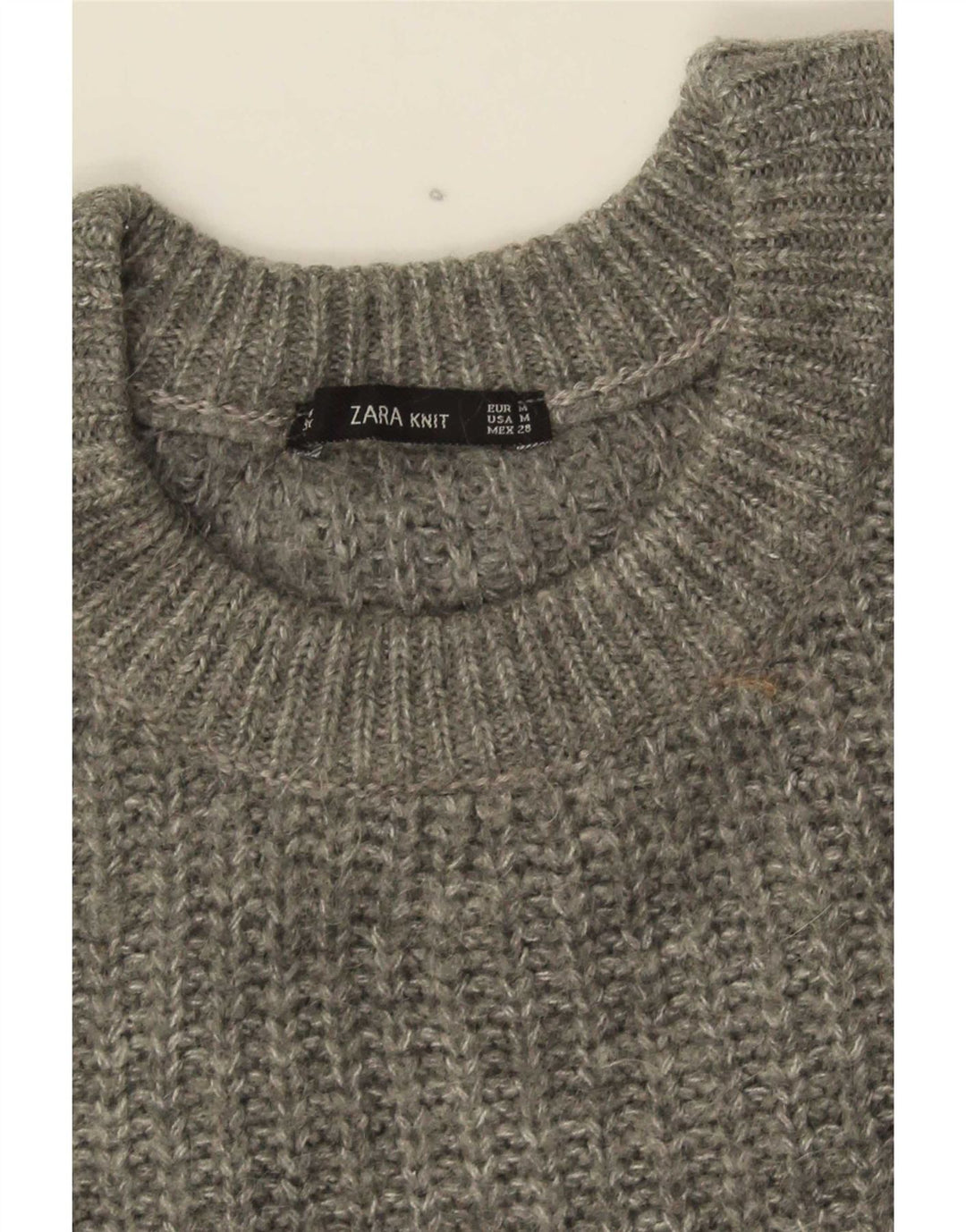 Maglione maglione girocollo oversize da donna Zara UK 14 Grigio medio