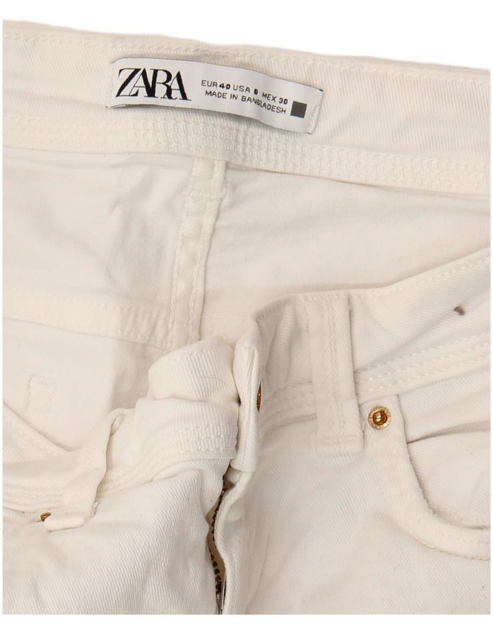 Jeans skinny corti da donna Zara EU 40 medi W30 L26 bianchi