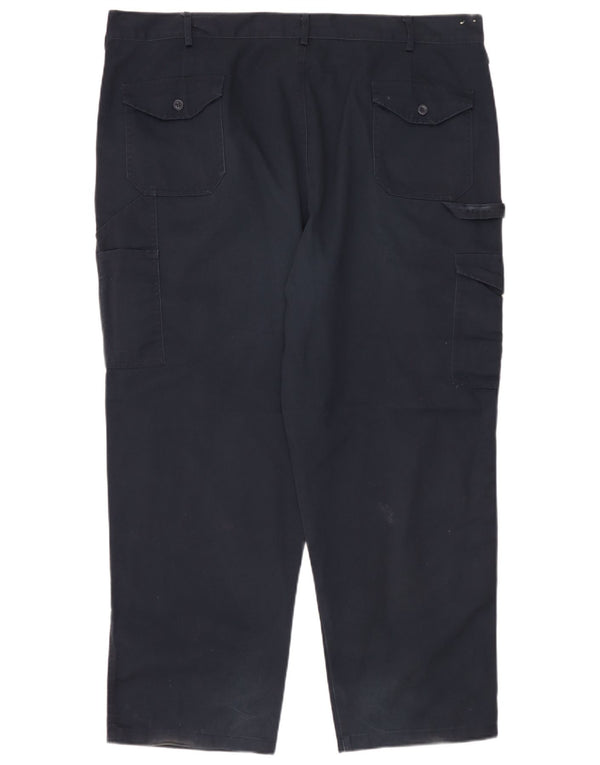 Pantaloni cargo dritti da uomo Dickies W44 L28 poliestere blu navy