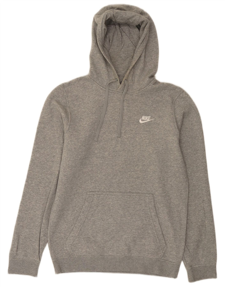 Felpa con cappuccio da uomo Nike Small in cotone chiazzato grigio