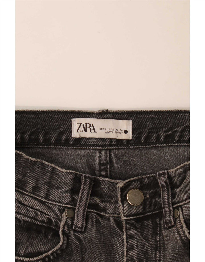 Jeans dritti invecchiati Zara da donna EU 34 2XS W24 L26 Grigio
