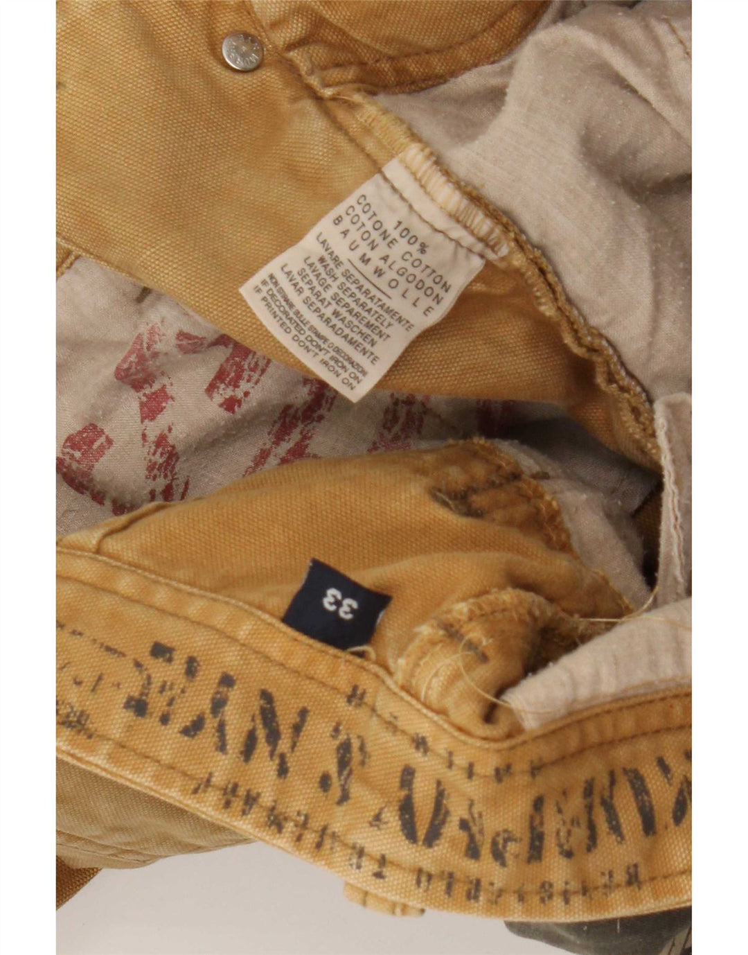 Pantaloni dritti grafici da uomo Murphy & Nye W33 L32 Beige Colourblock