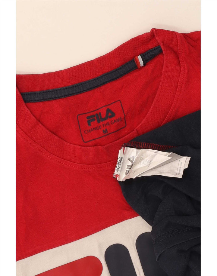 T-shirt grafica da uomo Fila Top in cotone color block medio multicolore