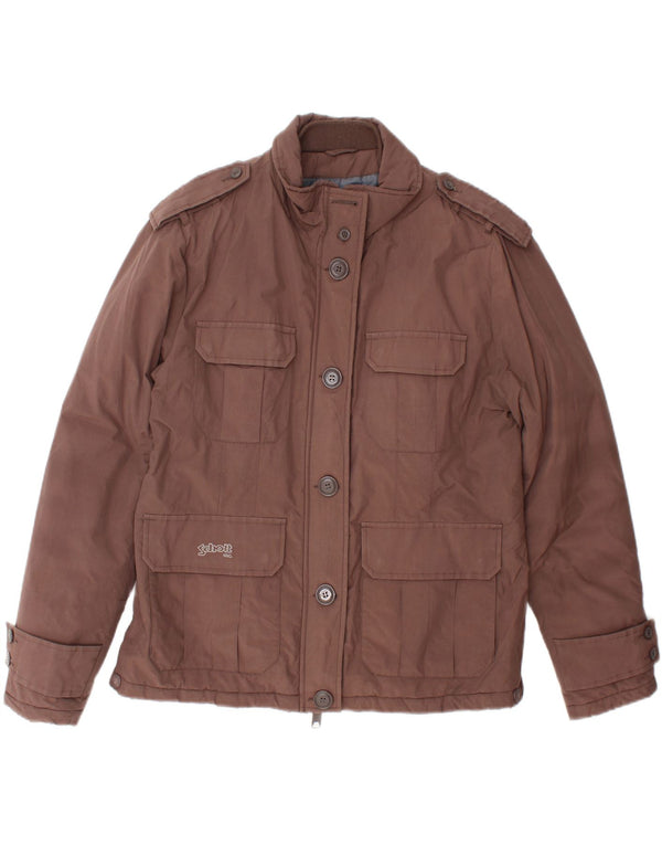SCHOTT Womens Utility Jacket UK 16 Large Brown Polyester
