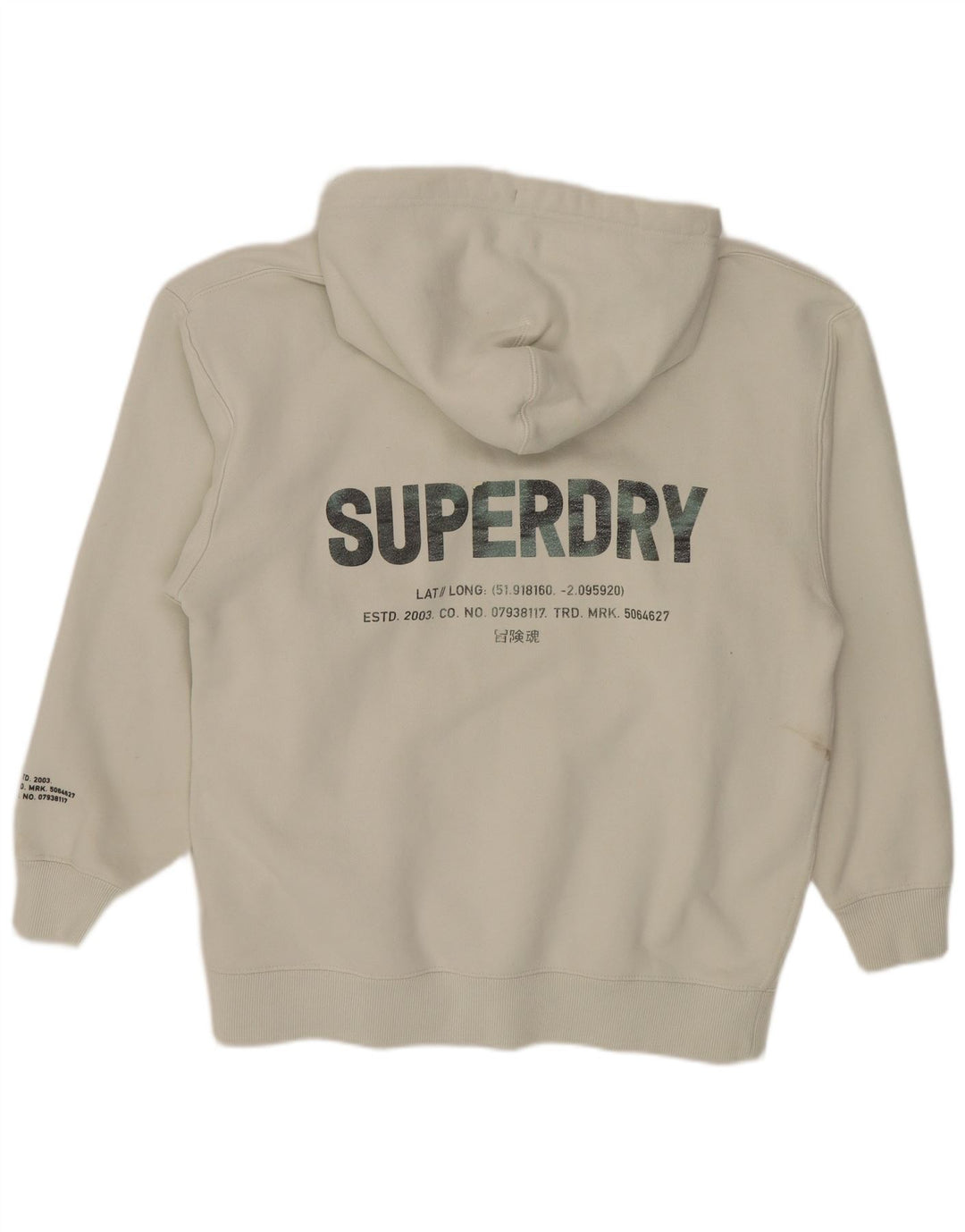 Maglione con cappuccio grafico da uomo Superdry in cotone bianco medio