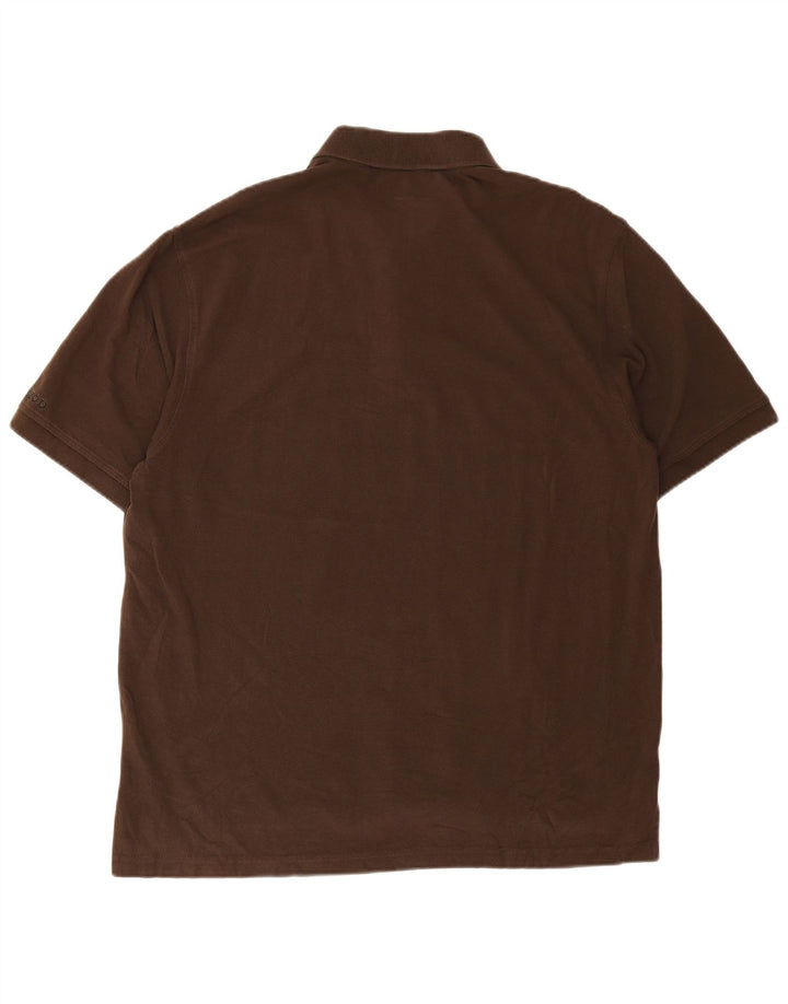IZOD Mens Polo Shirt 2XL Brown Cotton