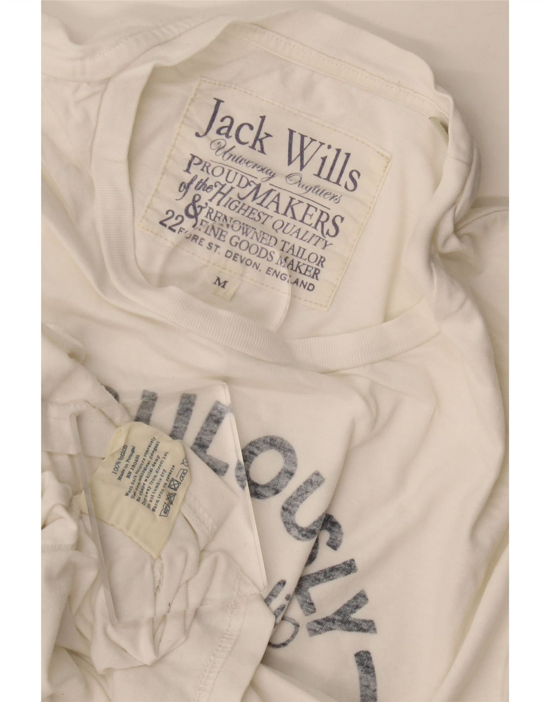 T-shirt grafica da uomo Jack Wills Top in cotone bianco medio