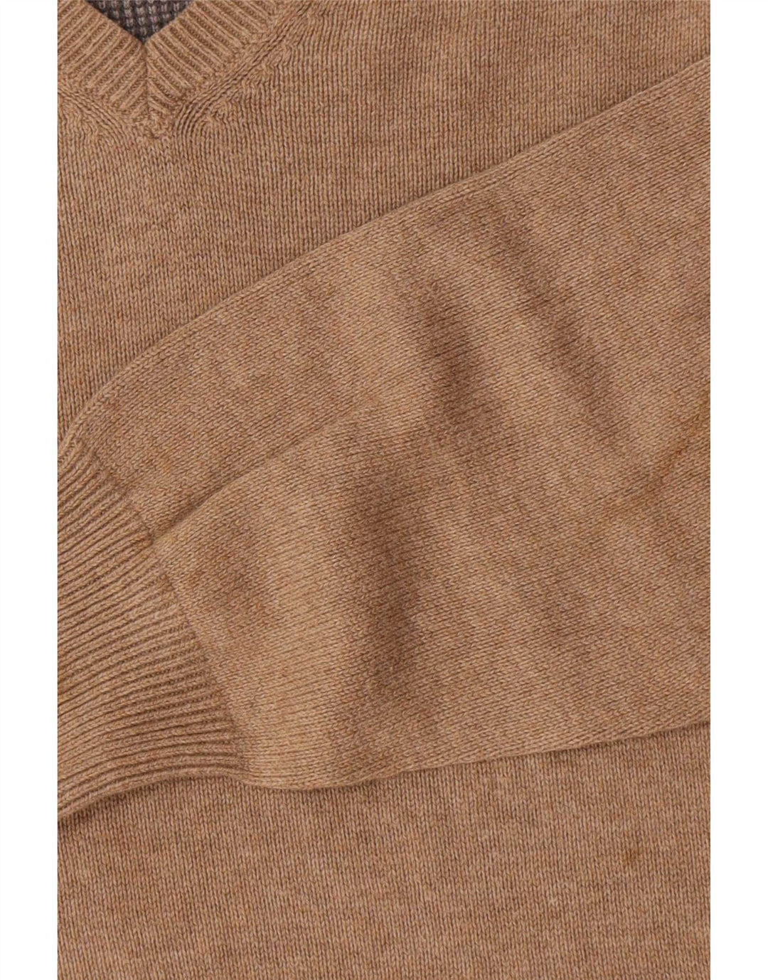 Maglione da uomo Marks & Spencer vestibilità regolare con scollo a V piccolo cotone beige