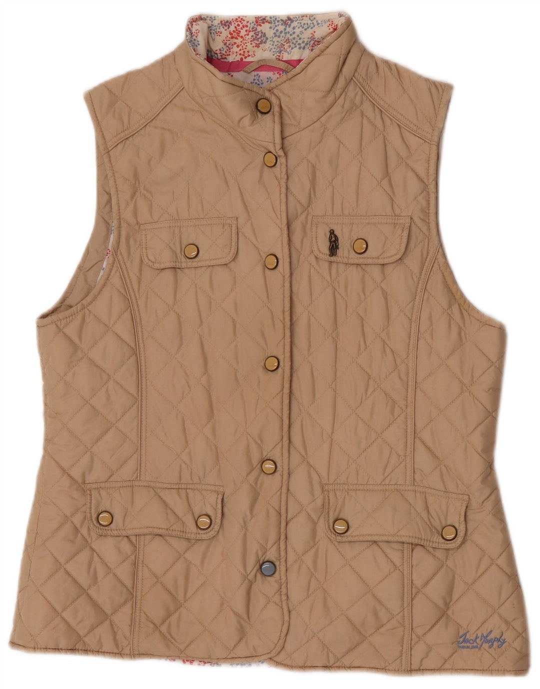 Gilet trapuntato da donna Jack Murphy UK 16 grande nylon beige