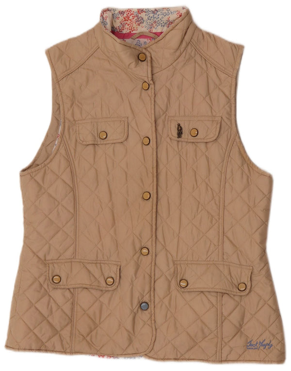Gilet trapuntato da donna Jack Murphy UK 16 grande nylon beige