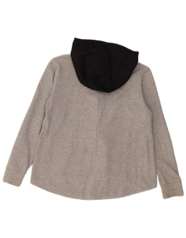 Maglione con cappuccio e zip oversize da donna Nike UK 10 piccolo cotone grigio