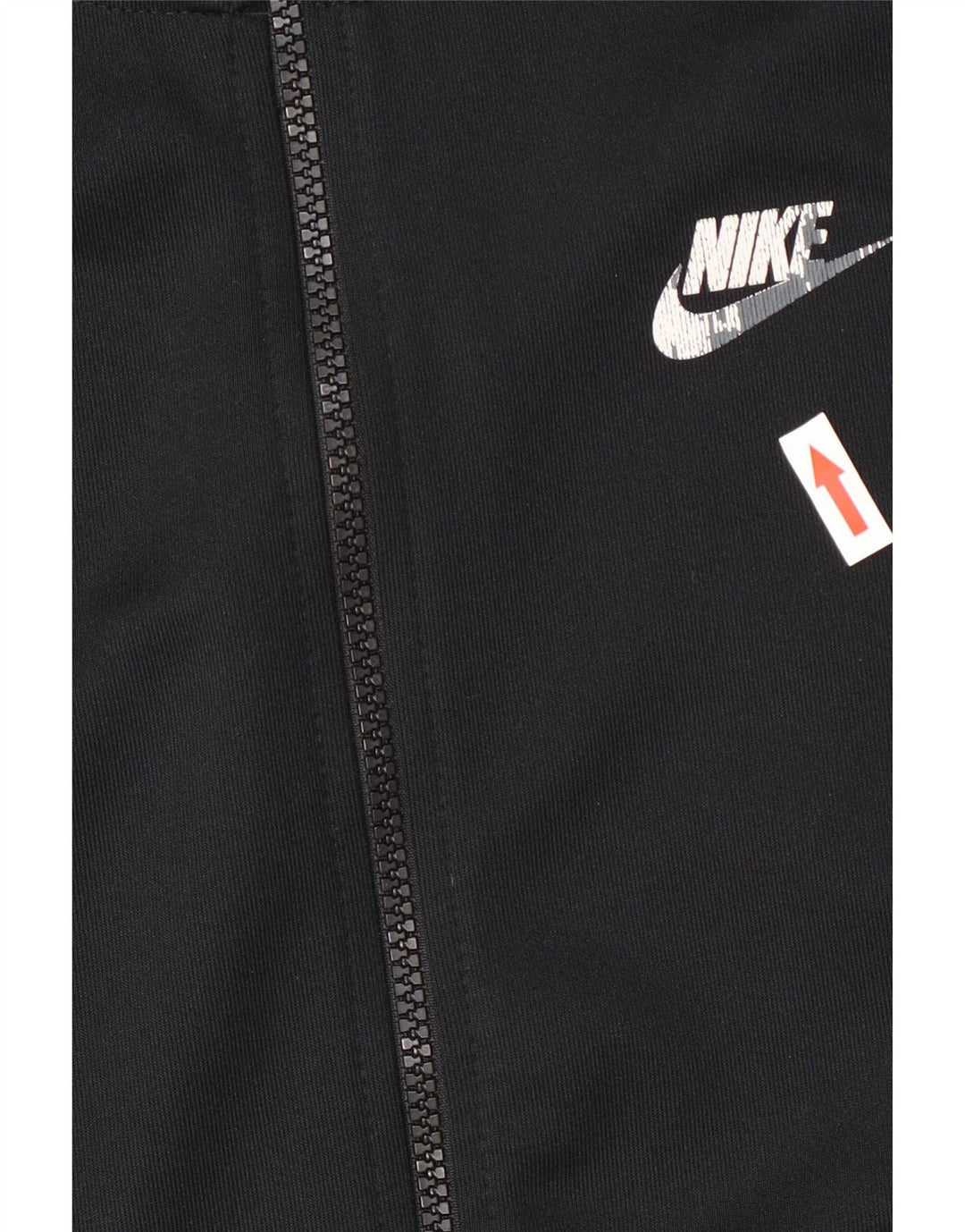 Felpa con cappuccio e zip grafica Nike da uomo, piccola, in poliestere color block nero