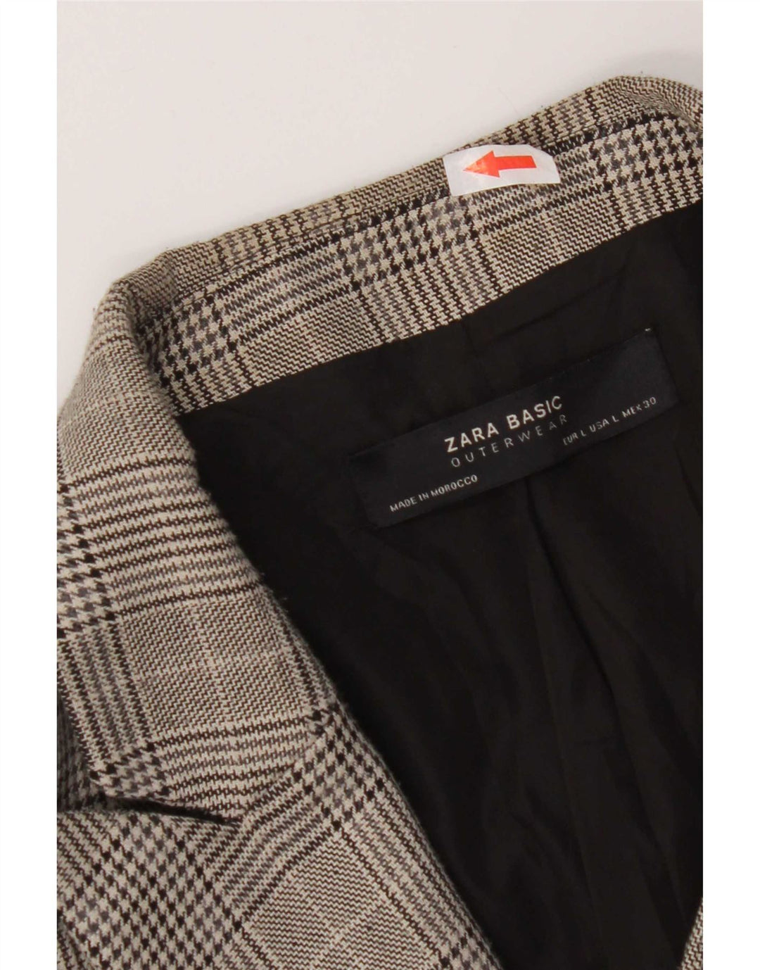 Cappotto doppiopetto da donna Zara UK 16 Grande poliestere a quadri grigi