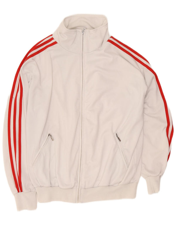 Giacca da tuta da uomo dalla vestibilità ampia Adidas UK 34/36 piccola bianca
