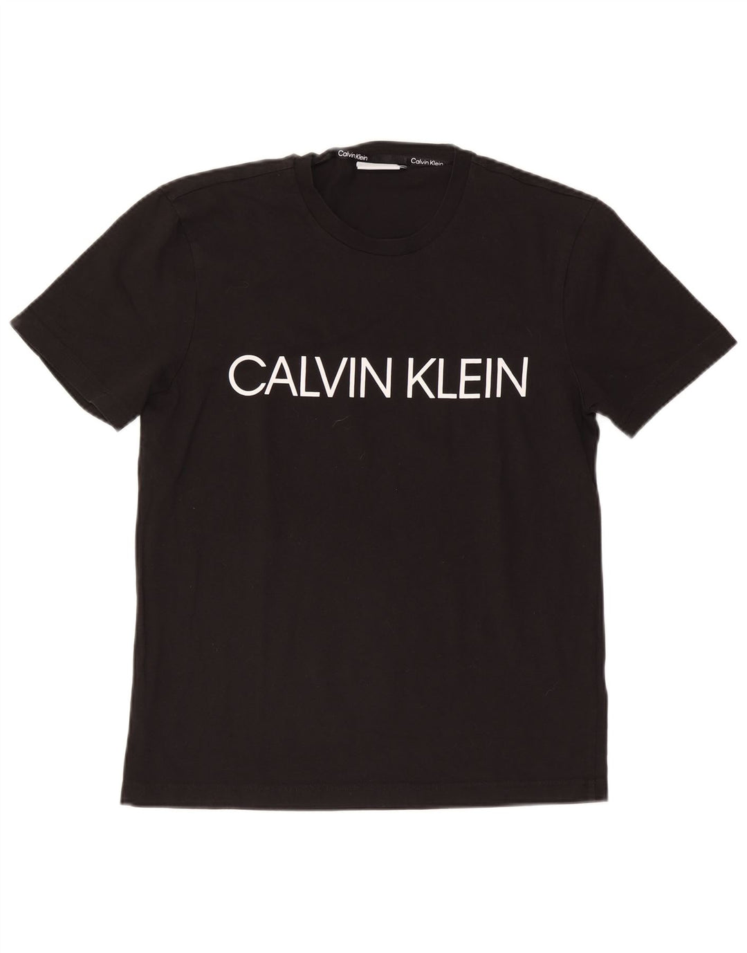 T-shirt grafica da uomo Calvin Klein Top grande in cotone nero