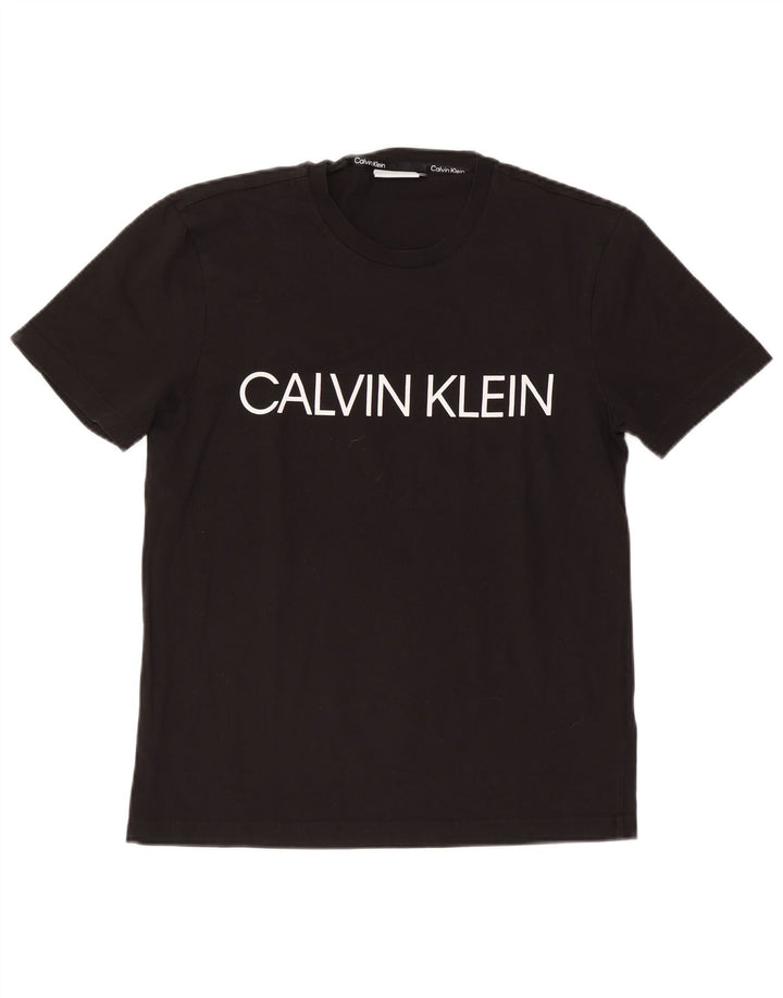 T-shirt grafica da uomo Calvin Klein Top grande in cotone nero