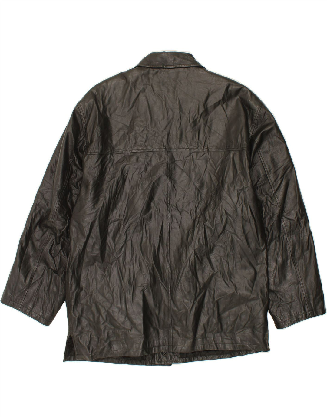 VINTAGE Mens Leather Jacket IT 52 XL Black Leather Vintage Vintage and Second-Hand Vintage from Messina Hembry 