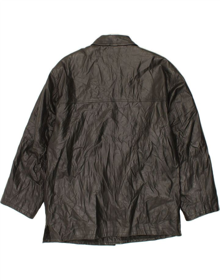 VINTAGE Mens Leather Jacket IT 52 XL Black Leather Vintage Vintage and Second-Hand Vintage from Messina Hembry 