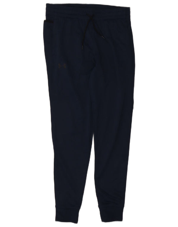 Pantaloni da tuta da uomo Under Armour, pantaloni da jogging, grandi, in poliestere blu navy