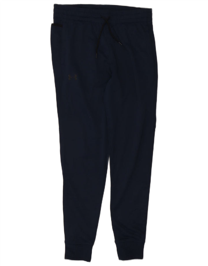 Pantaloni da tuta da uomo Under Armour, pantaloni da jogging, grandi, in poliestere blu navy