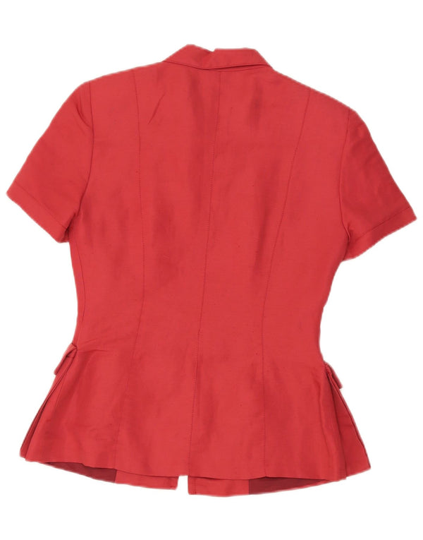Giacca blazer con zip intera a maniche corte da donna di Roman IT 42 Lino rosso medio
