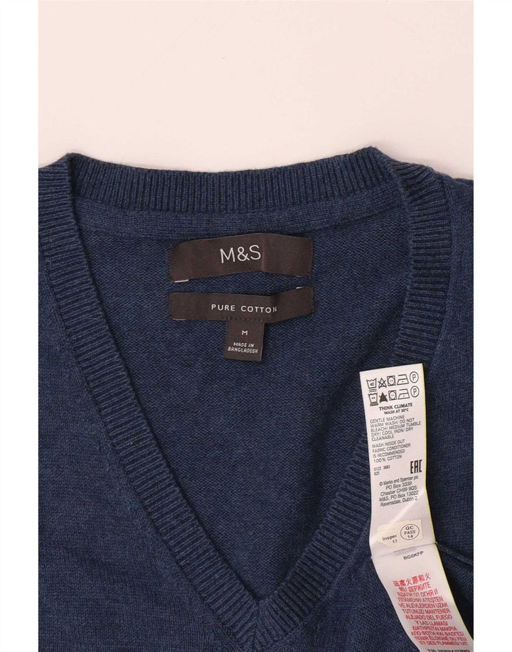 Canotta da uomo Marks & Spencer in cotone blu medio