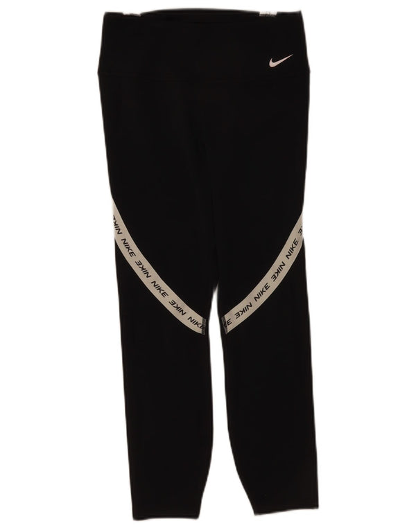 Leggings Nike Dri Fit Graphic Capri da donna UK 10 Small Black Colourblock