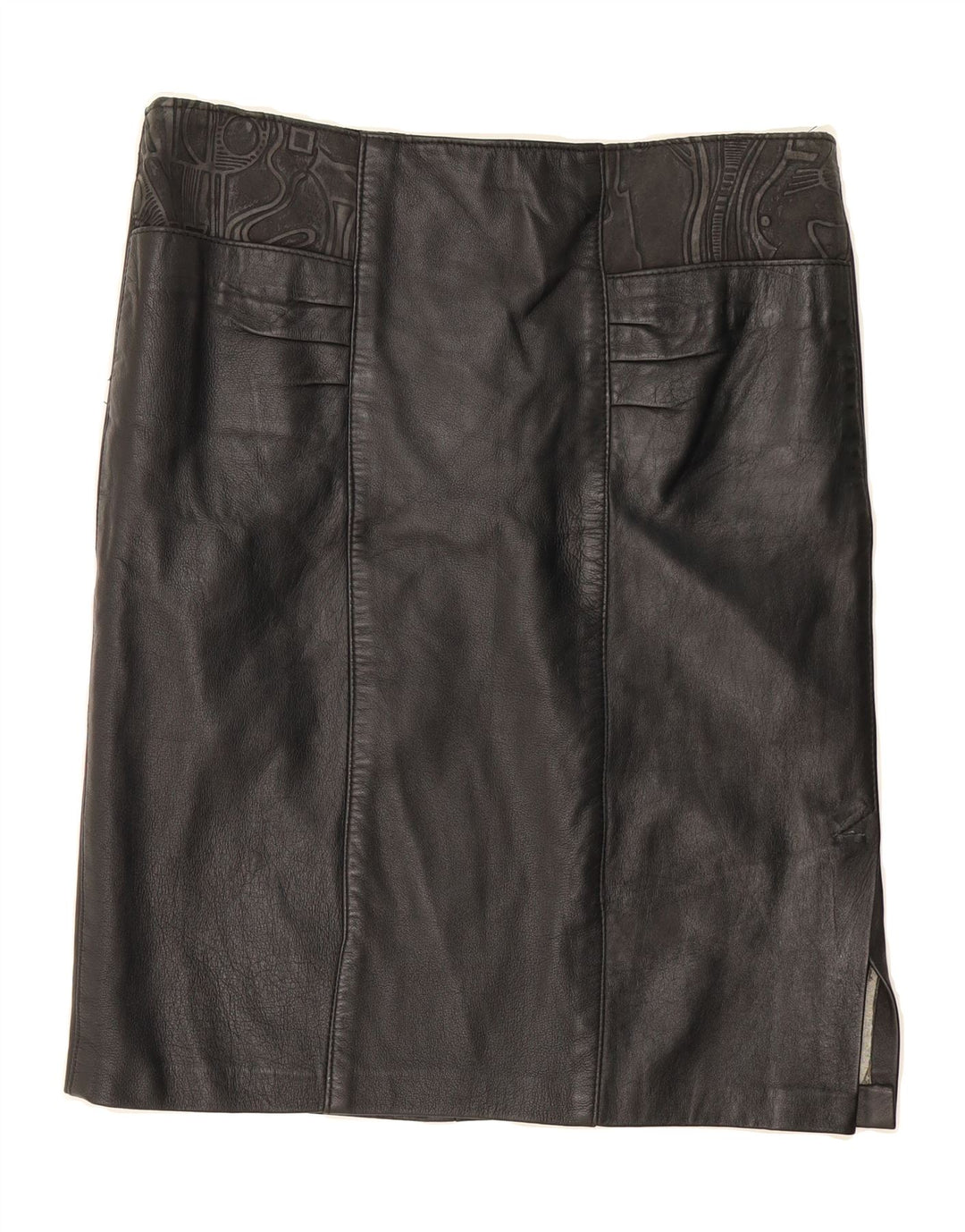 VINTAGE Womens Leather Skirt W32 Large Black Vintage Vintage and Second-Hand Vintage from Messina Hembry 