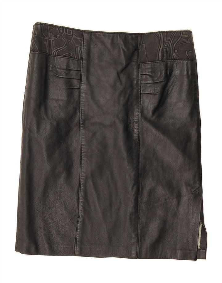 VINTAGE Womens Leather Skirt W32 Large Black Vintage Vintage and Second-Hand Vintage from Messina Hembry 