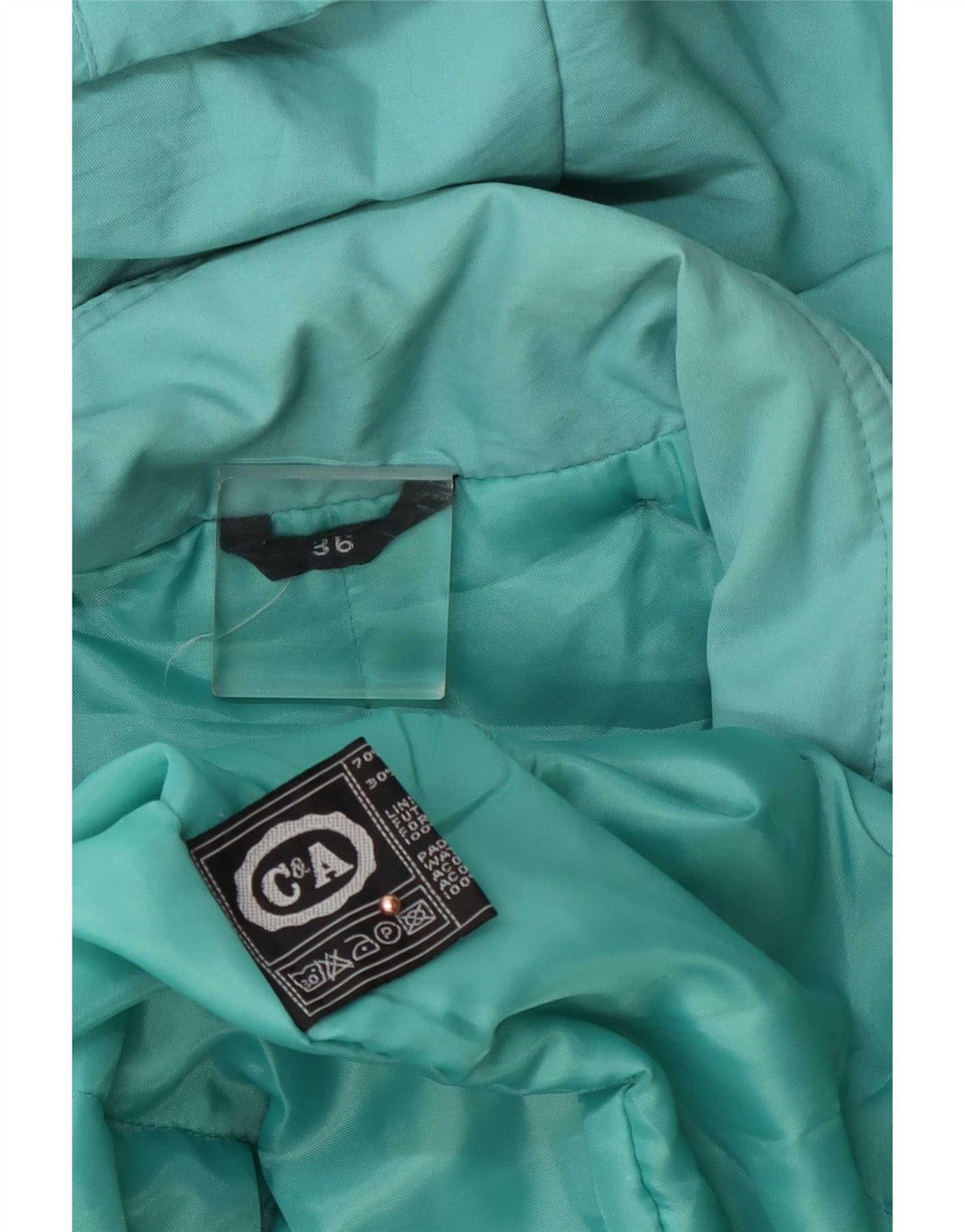 Cappotto giacca a vento oversize con cappuccio da donna C&A EU 36 piccolo turchese