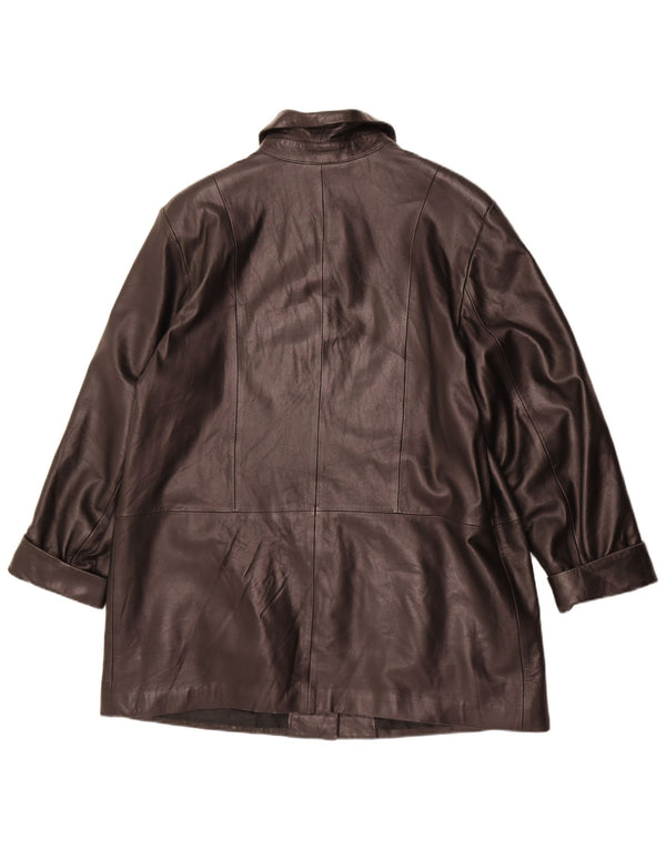 Cappotto Donna in Pelle Lavorazione Artigiana IT 50 XL Pelle Nera