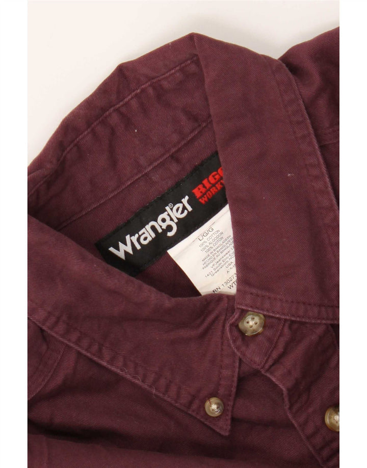 Camicia da uomo Wrangler grande in cotone bordeaux