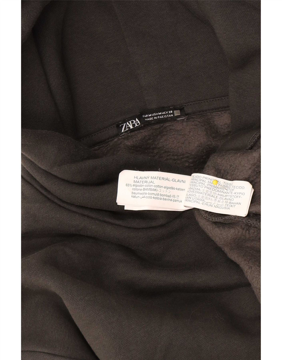 Maglione oversize con cappuccio da donna Zara UK 14 Cotone grigio medio