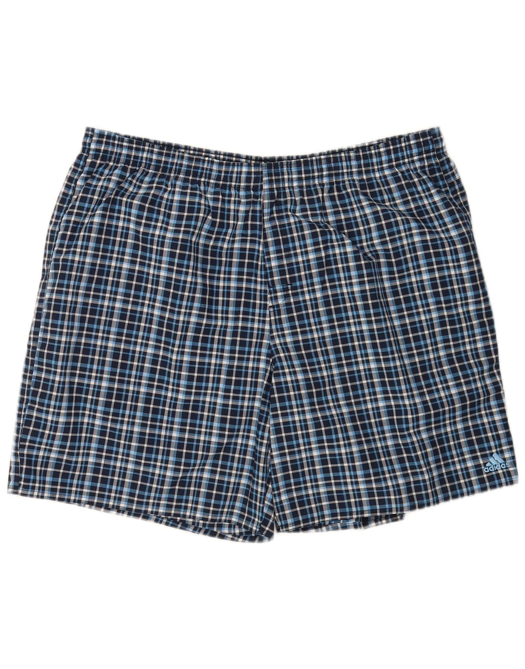Pantaloncini da bagno da uomo Adidas XL in poliestere a quadri blu
