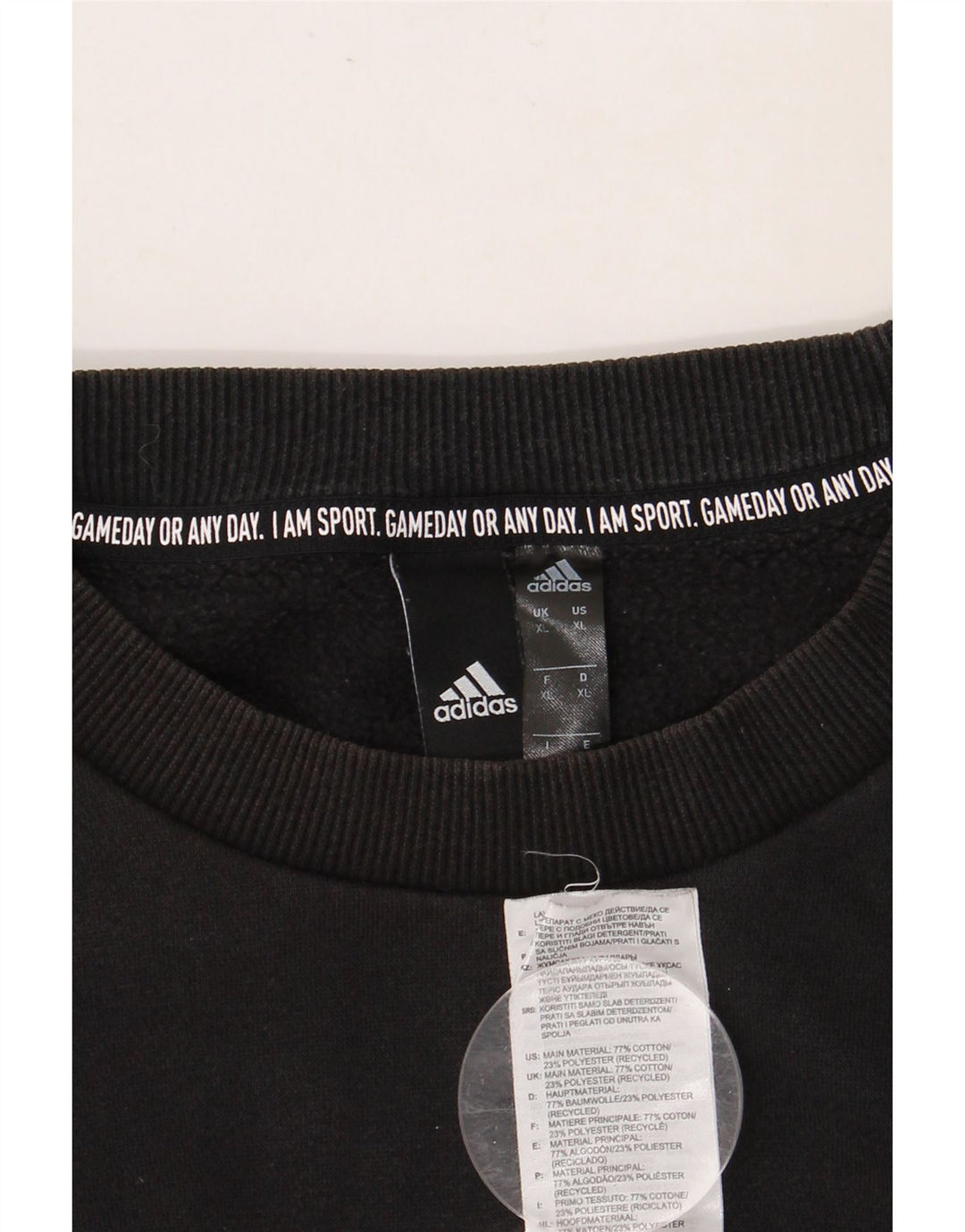 Felpa grafica da uomo ADIDAS maglione XL cotone nero