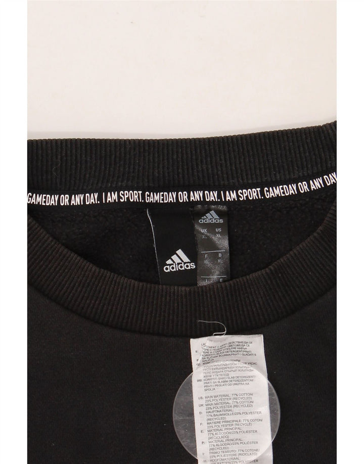 Felpa grafica da uomo ADIDAS maglione XL cotone nero