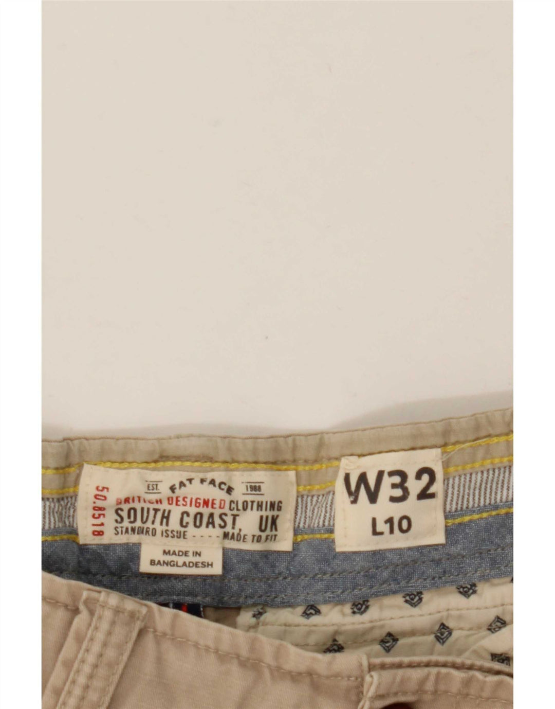 Pantaloncini cargo da uomo Fat Face W32 Cotone beige medio