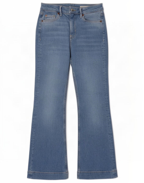 Jeans svasati slim da donna Marks & Spencer UK 10 piccoli W27 L28 cotone blu