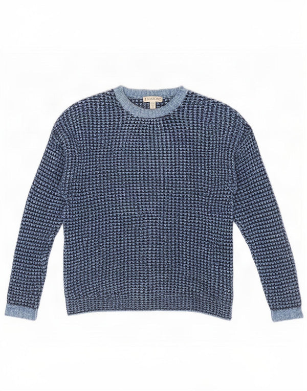 Maglione maglione girocollo da donna Billabong UK 8 piccolo blu navy screziato