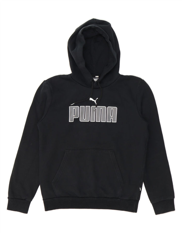 PUMA Mens Graphic Hoodie Jumper XS Black Vintage Puma and Second-Hand Puma from Messina Hembry 